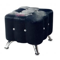 閃亮水鑽絨布方型輔助椅 黑色 紫色 紅色