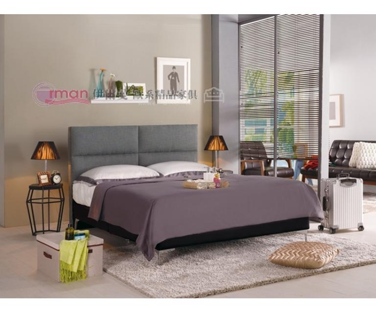 安蒂6尺雙人床(灰色布)