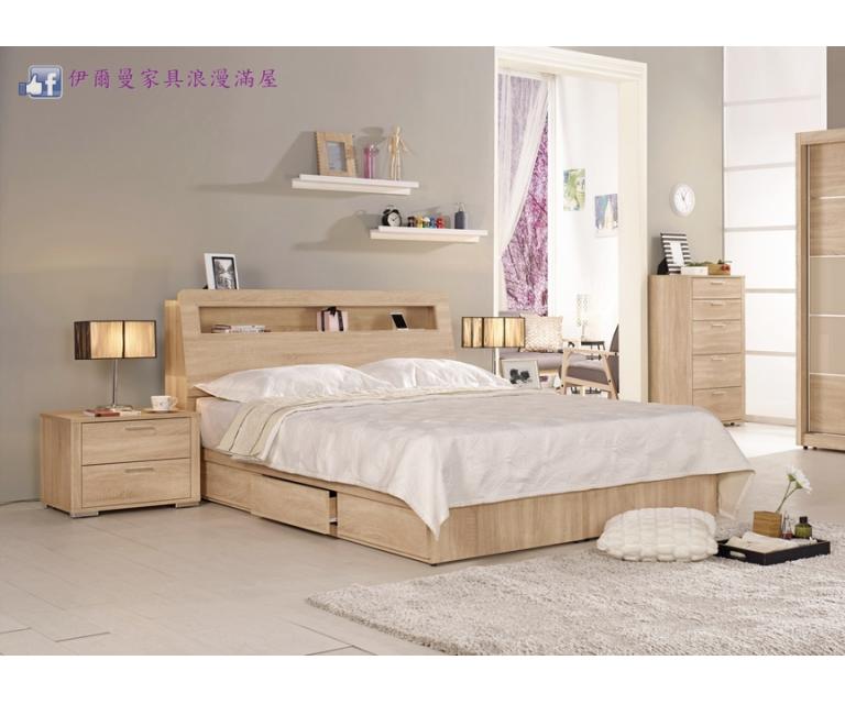 格瑞斯被櫥式雙人床 床頭箱 抽屜式床底