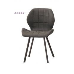 伯頓餐椅(灰色皮)(五金腳)