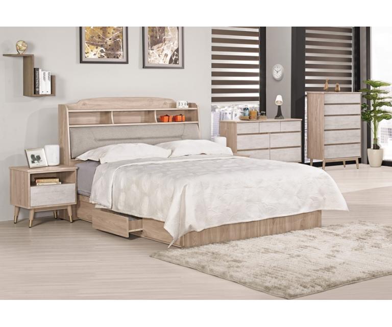 納維斯被櫥式雙人床 床頭箱 抽屜式床底