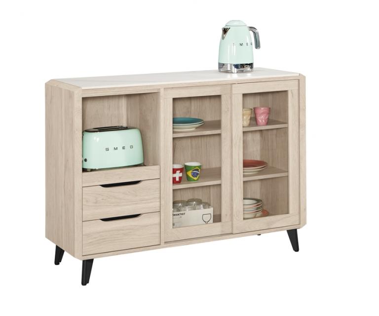 韋斯里4尺岩板滑門收納櫃