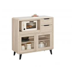 韋斯里3尺岩板滑門收納櫃