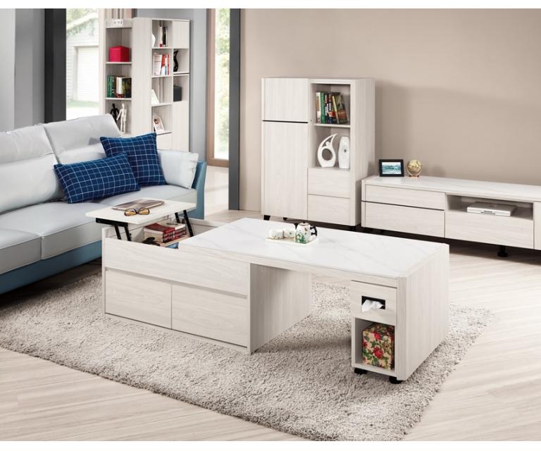 艾德嘉4尺岩板多功能伸縮大茶几