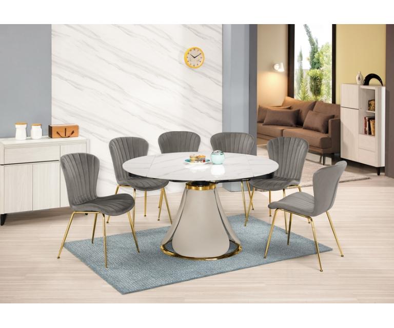 亨利岩板圓桌 橢圓折桌