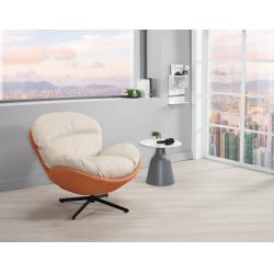 海曼休閒旋轉椅(橘色皮)