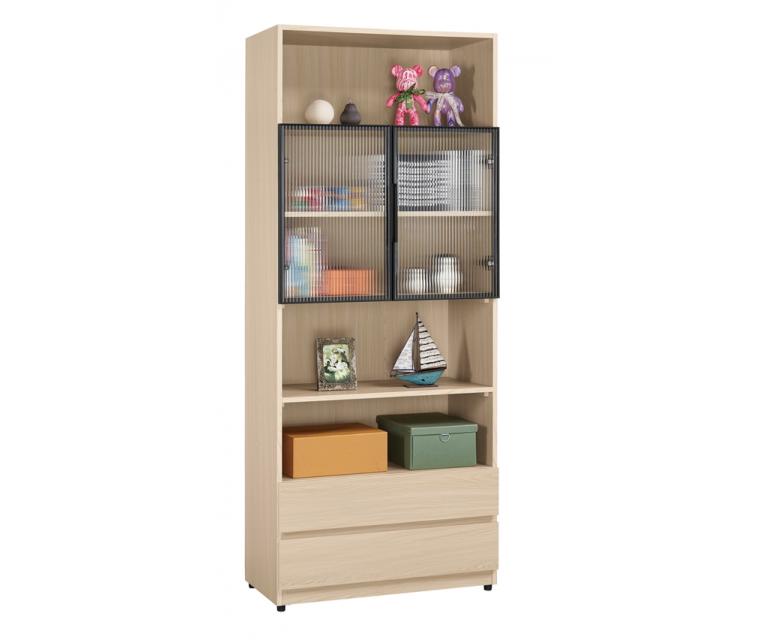 艾維斯2.7尺鋁門二抽書櫥