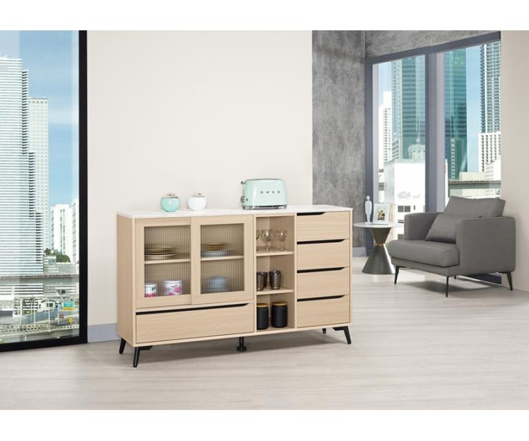 朵利斯5尺仿石面推門收納櫃下座