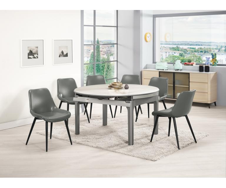 貝德4.5尺多功能玻璃圓桌