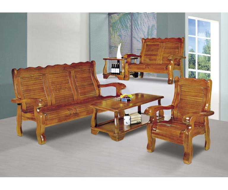 南洋檜木實木板椅五件組
