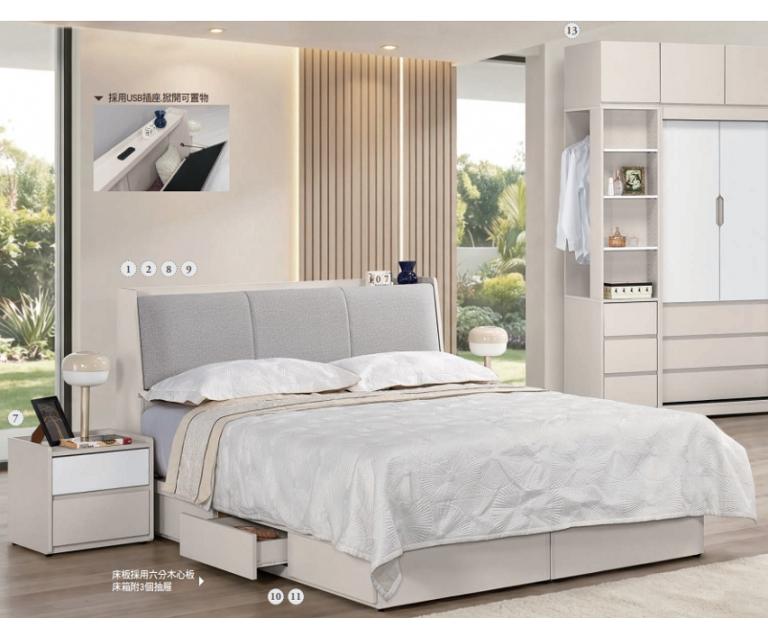 佩洛斯6尺被櫥式雙人床