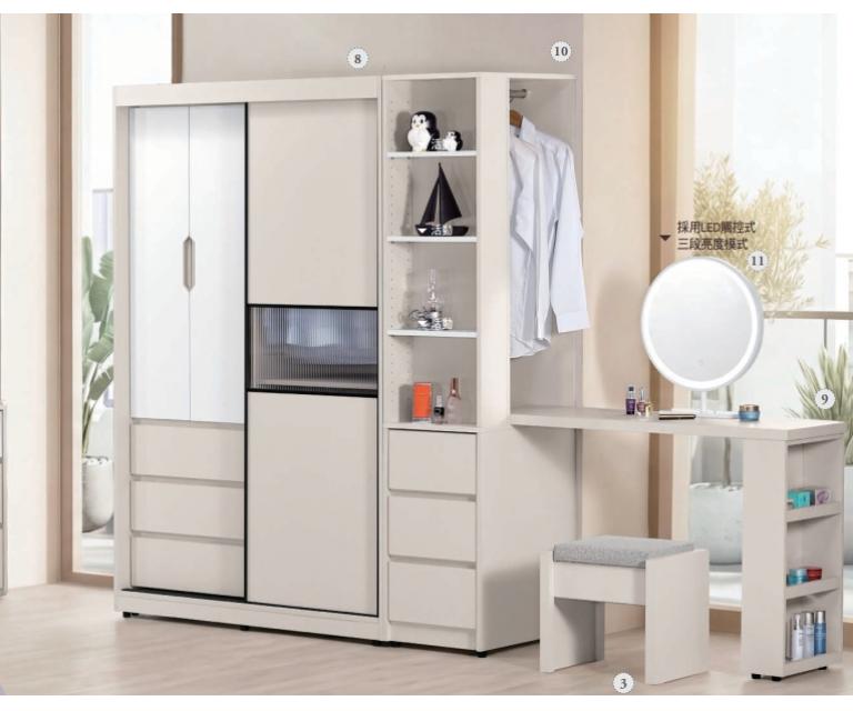 佩洛斯4尺多功能L型組合化妝台(全組)